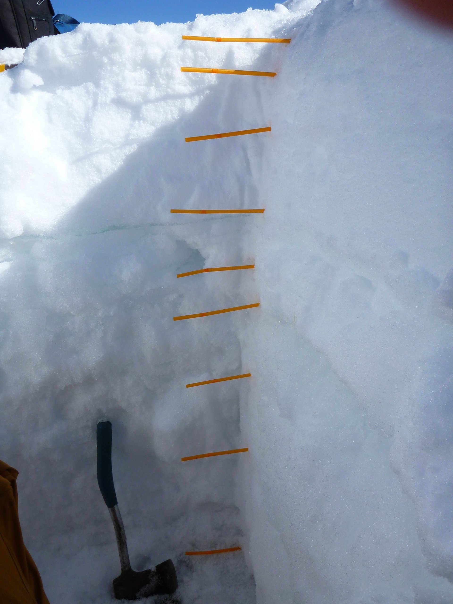 Outil pour mesurer la neige à la forêt Montmorency